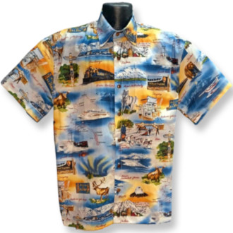 Alaska themed Hawaiian Shirt Hawaiian Buttondown Shirt